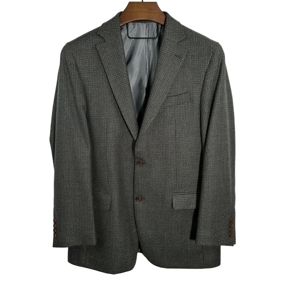 Alan Lebow 100% Luxury‎ Lambs Wool 2 Button Tweed Blazer 40R